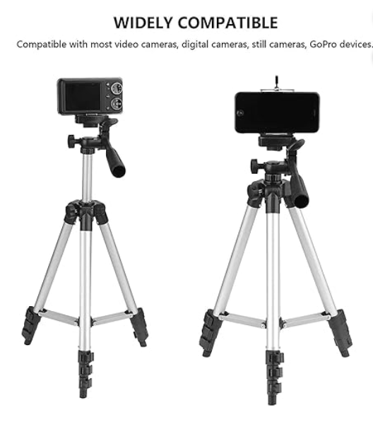 Tygot Adjustable Aluminium Alloy Tripod Stand Holder for Mobile Phones & Camera, 350 mm -1020 mm, 1/4 inch Screw + Mobile Holder Bracket Visit the Tygot Store - Image 2