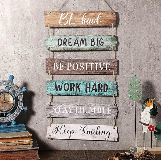 Wall Decor for Living Room - Wall Hangings for Home Decoration - Wall Decoration Items for Living Room - Wall Art - Bedroom Wall Decor - Rigid Eco-Friendly Recycled Board - 6 pcs, Retro - Image 2